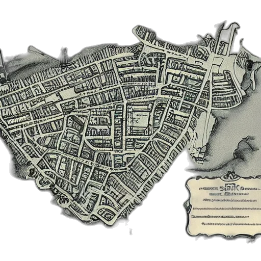 concept art, city street, old, map transparent PNG cut-out