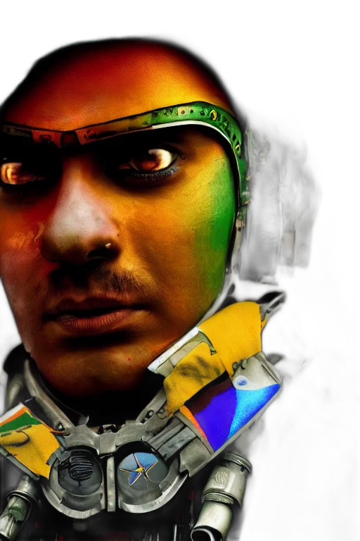 robot, face, photorealistic, cyberpunk transparent PNG cut-out