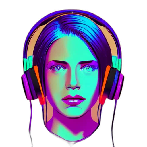 face, mask, cyberpunk, vaporwave transparent PNG cut-out