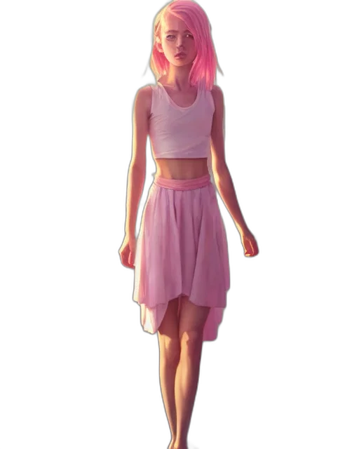 dress, concept art, 3d render, pixel art transparent PNG cut-out