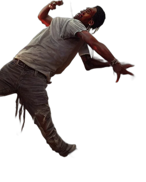 creature, mask, staff, hair transparent PNG cut-out