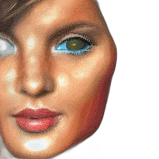 face, mask, photorealistic, oil painting transparent PNG cut-out