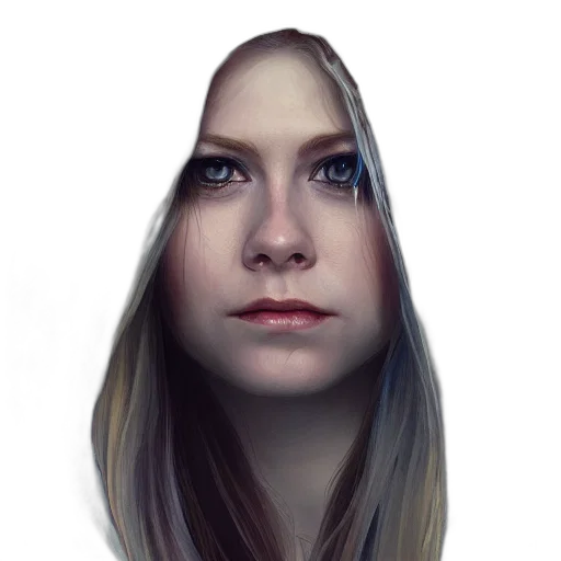 face, hair, staff, crown transparent PNG cut-out