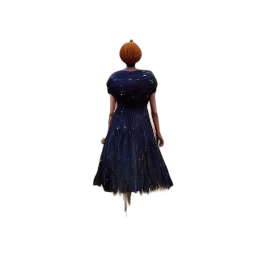 dress, hair, crown, staff transparent PNG cut-out