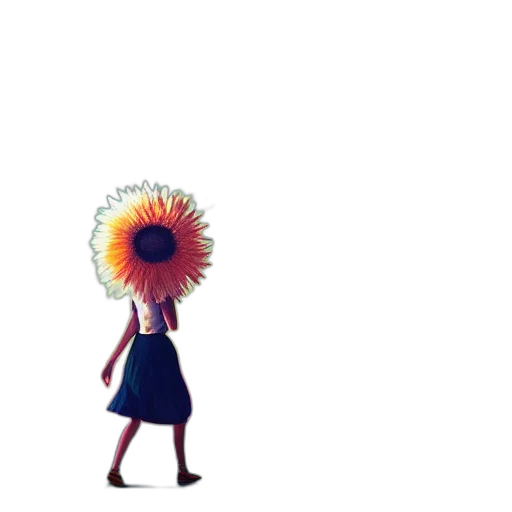 flower, dress, umbrella, staff transparent PNG cut-out