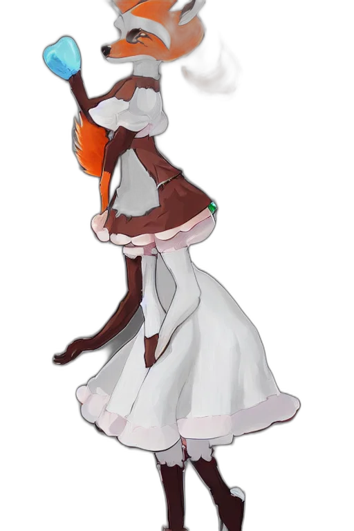 dress, staff, robot, hat transparent PNG cut-out