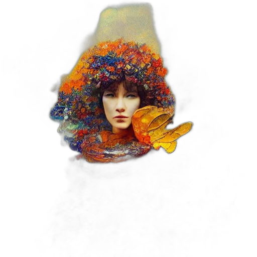 hat, crown, face, flower transparent PNG cut-out