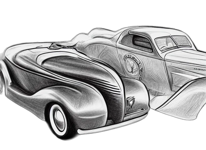 car, pencil sketch, photorealistic, concept art transparent PNG cut-out