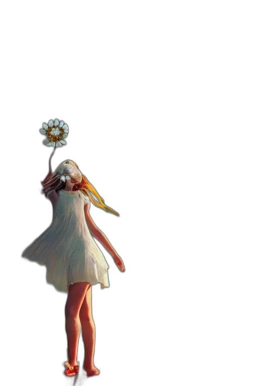 dress, crown, staff, flower transparent PNG cut-out