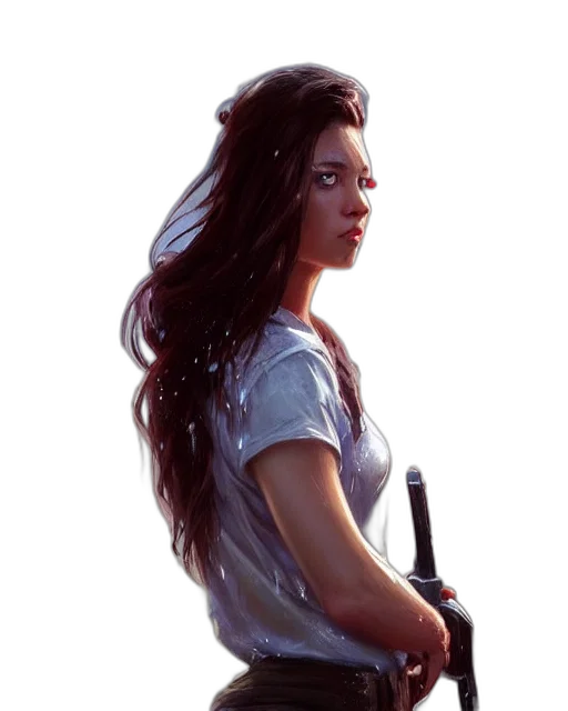 hair, weapon, staff, sword transparent PNG cut-out