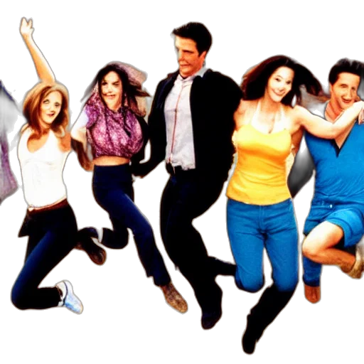 fire, city street, cast, friends transparent PNG cut-out