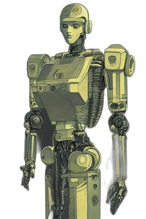 robot, staff, weapon, concept art transparent PNG cut-out