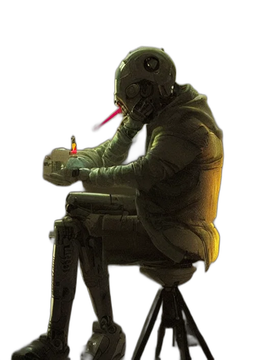 jacket, robot, staff, mask transparent PNG cut-out