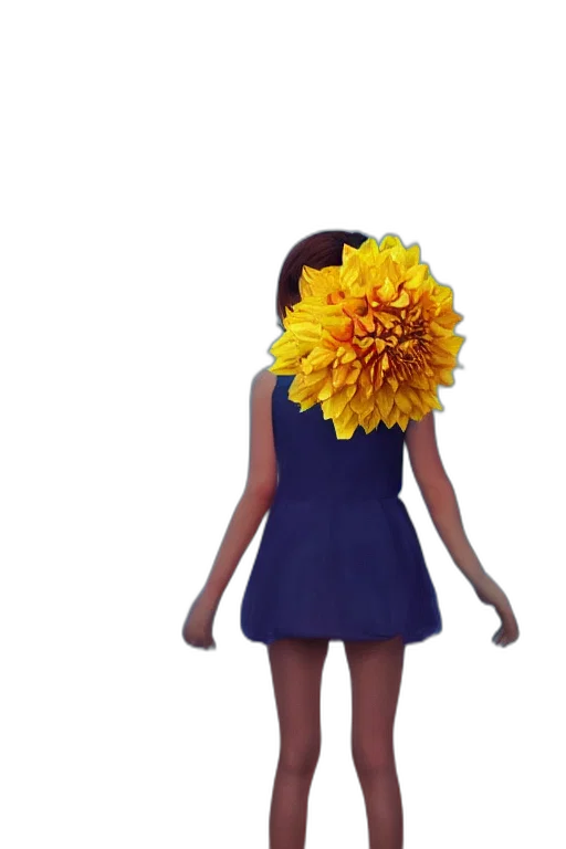 dress, flower, crown, hair transparent PNG cut-out