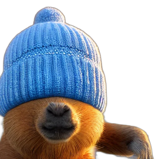 hat, animal, 3d render, photorealistic transparent PNG cut-out