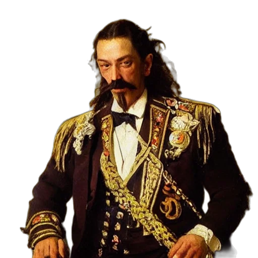 crown, staff, jacket, face transparent PNG cut-out