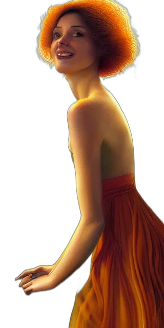 dress, jewelry, crown, staff transparent PNG cut-out