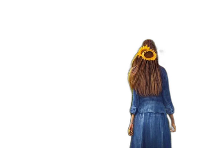 dress, hair, crown, flower transparent PNG cut-out