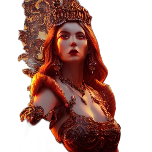 crown, dress, staff, face transparent PNG cut-out