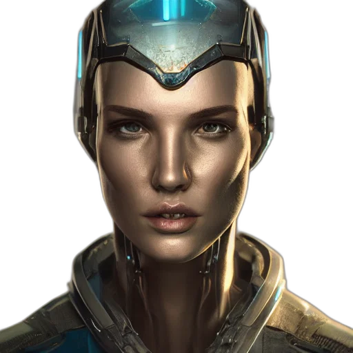 robot, face, concept art, fantasy art transparent PNG cut-out