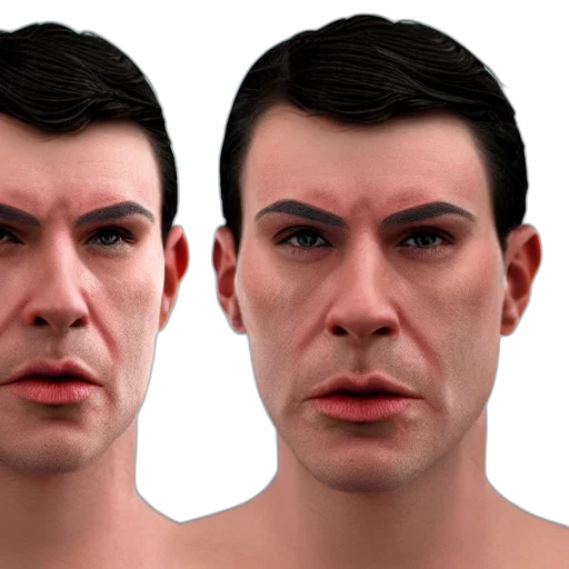 face, mask, 3d render, photorealistic transparent PNG cut-out