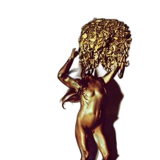 hair, crown, dress, staff transparent PNG cut-out