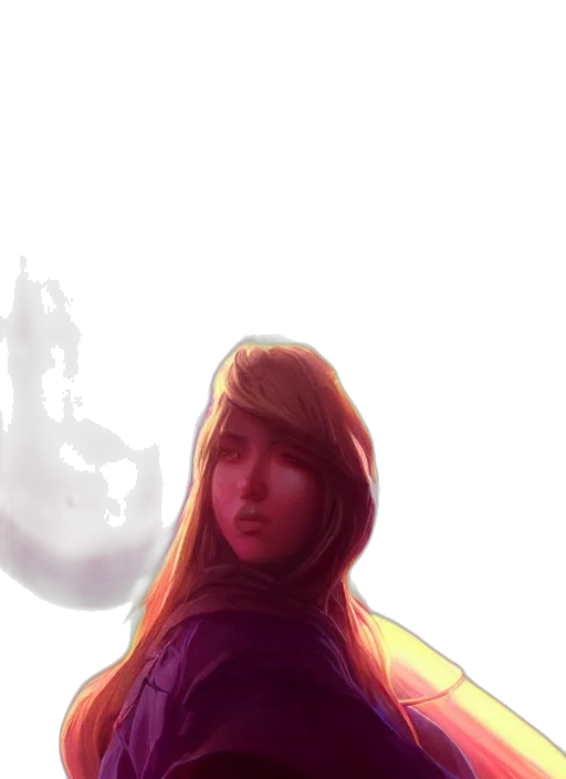 face, jacket, staff, weapon transparent PNG cut-out