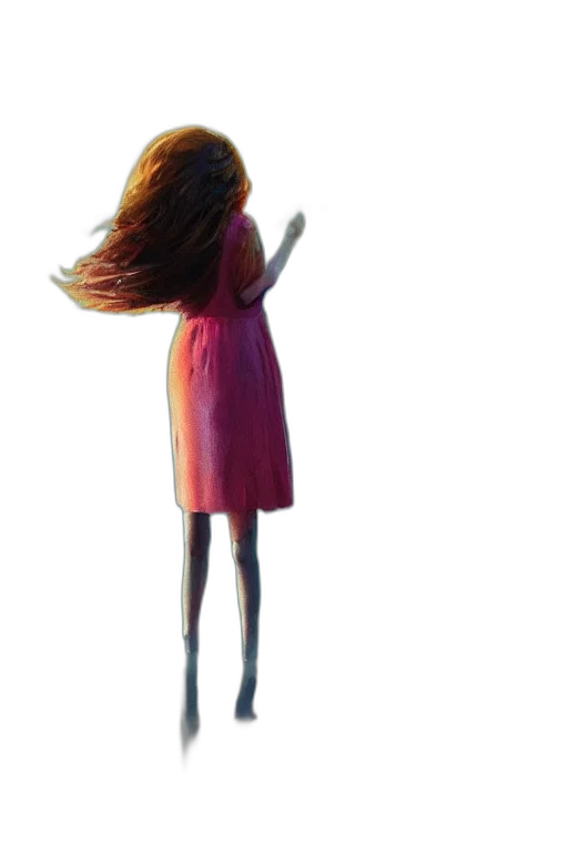 dress, hair, staff, jacket transparent PNG cut-out