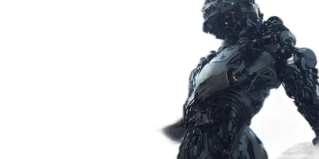 robot, concept art, 3d render, cyberpunk transparent PNG cut-out