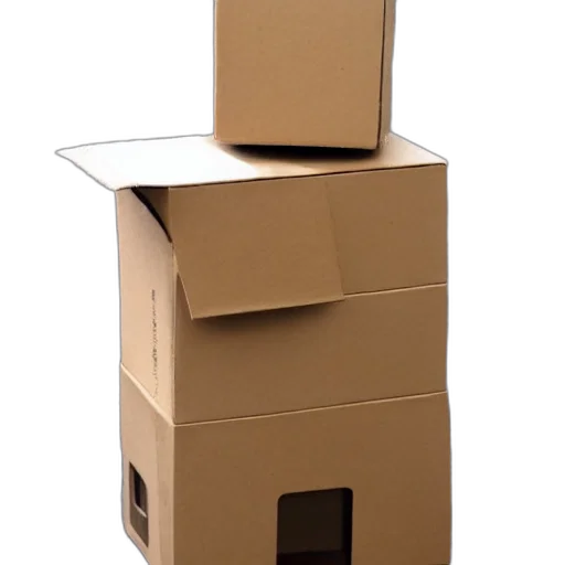 furniture, robot, 3d render, box transparent PNG cut-out