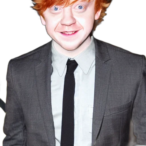 cartoon, photorealistic, rupert, grint transparent PNG cut-out