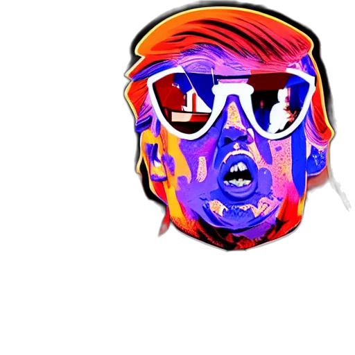 mask, face, vaporwave, cartoon transparent PNG cut-out