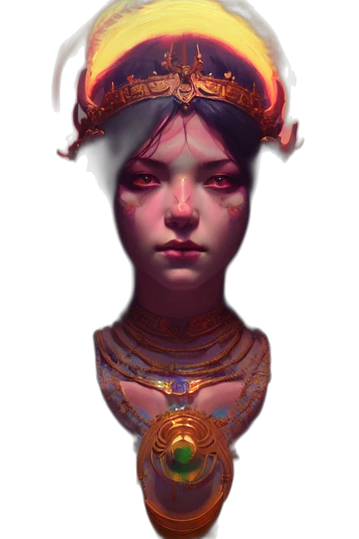 crown, face, mask, staff transparent PNG cut-out