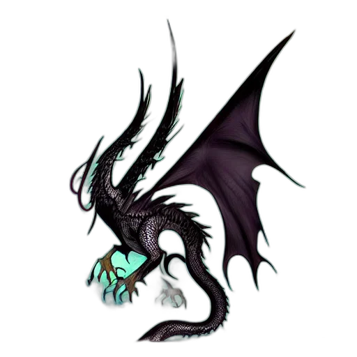 dragon, creature, staff, mask transparent PNG cut-out