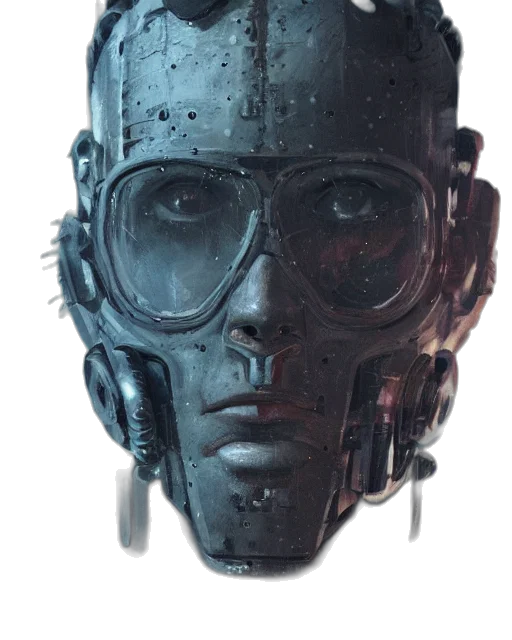 robot, mask, face, cyberpunk transparent PNG cut-out