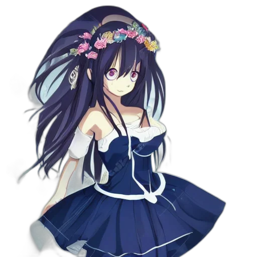 dress, flower, staff, crown transparent PNG cut-out