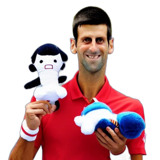 cartoon, novak, djokovic, plushie transparent PNG cut-out