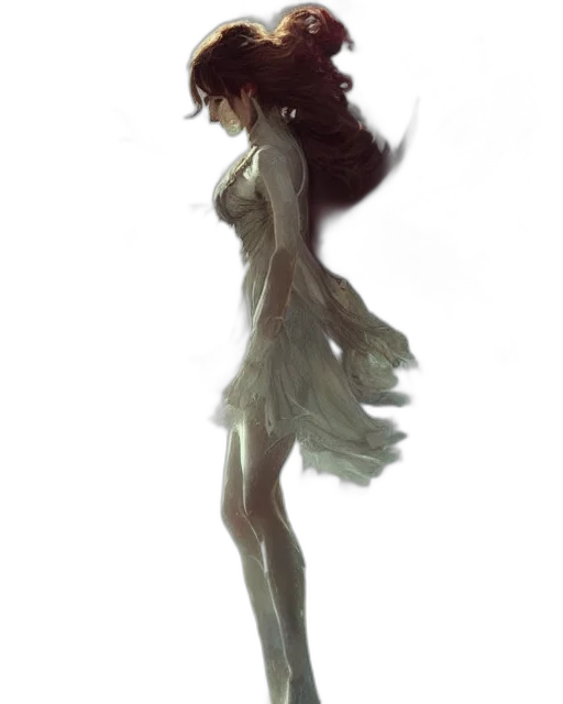dress, creature, hair, mask transparent PNG cut-out