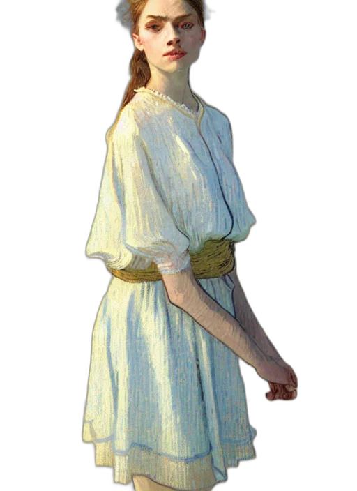 dress, staff, face, jewelry transparent PNG cut-out