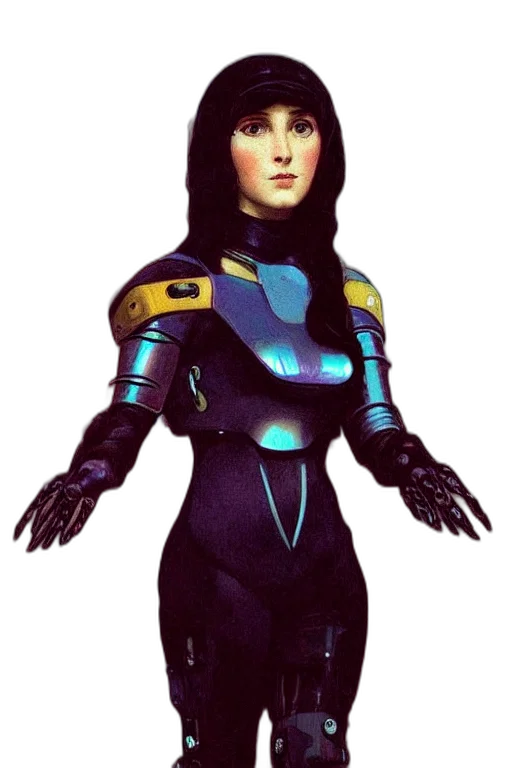 robot, concept art, 3d render, cyberpunk transparent PNG cut-out