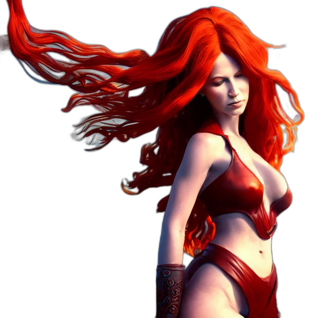 hair, concept art, fantasy art, 3d render transparent PNG cut-out