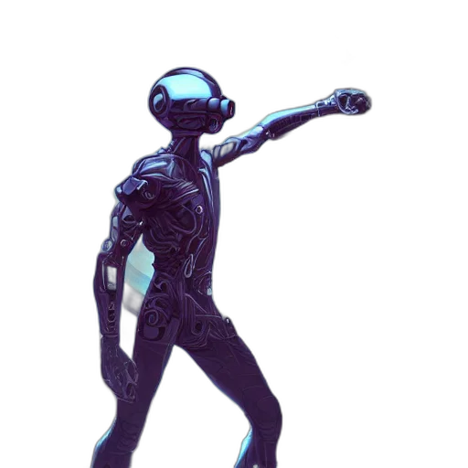 robot, creature, staff, mask transparent PNG cut-out