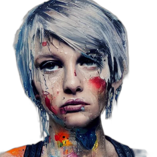 face, photorealistic, cyberpunk, concept art transparent PNG cut-out