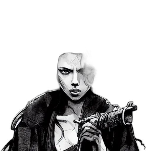 jacket, weapon, face, mask transparent PNG cut-out