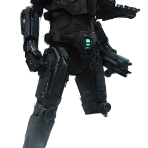 robot, weapon, staff, jacket transparent PNG cut-out