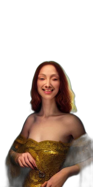 dress, face, creature, crown transparent PNG cut-out
