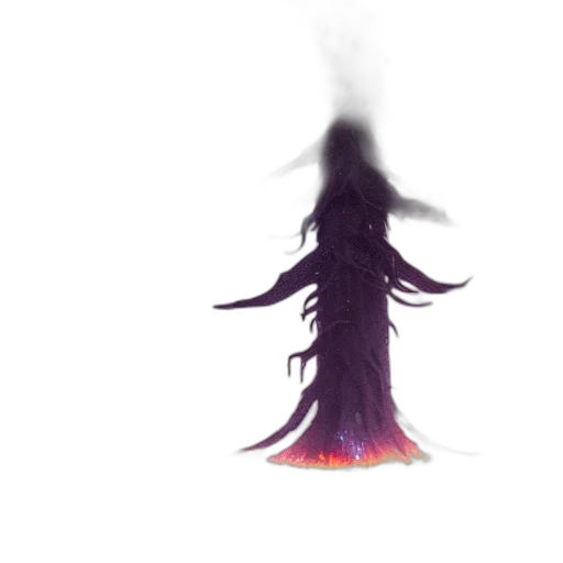 dress, hair, creature, staff transparent PNG cut-out