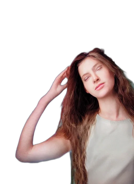 hair, crown, face, vaporwave transparent PNG cut-out