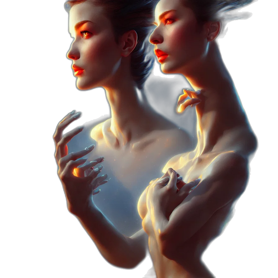 concept art, fantasy art, cyberpunk, photorealistic transparent PNG cut-out