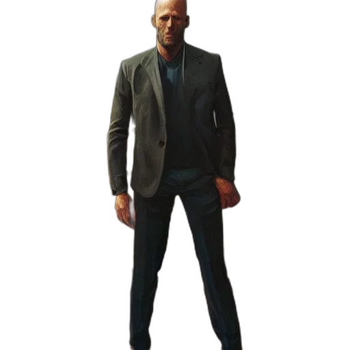 jacket, staff, weapon, face transparent PNG cut-out